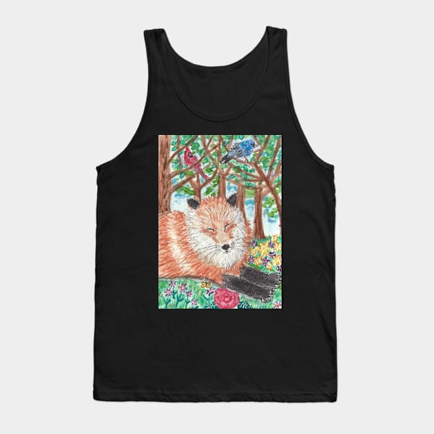 Fox in the  forest art painting Tank Top by SamsArtworks